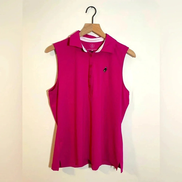 Fairway & Greene Tops - Fairway & Greene Women’s Golf Polo Top Sleeveless Pink Shirt Large Made in USA
